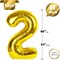 Gold 2 Balloon, Number Balloon 40 Inch, Two Balloon Number Birthday Decorations, Second 2nd Birthday Party Supplies, Number 2 Balloon
